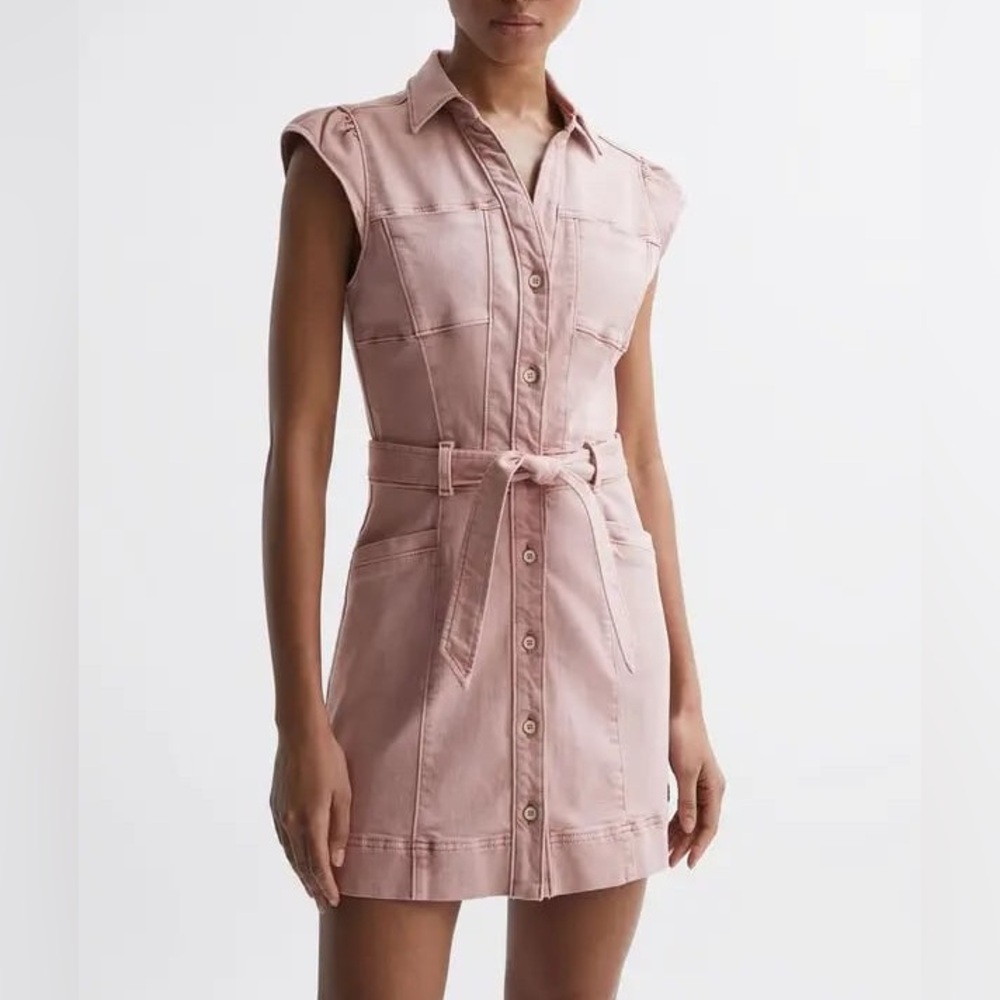 Paige jaxsyn belted mini utility belted dress vintage rouge